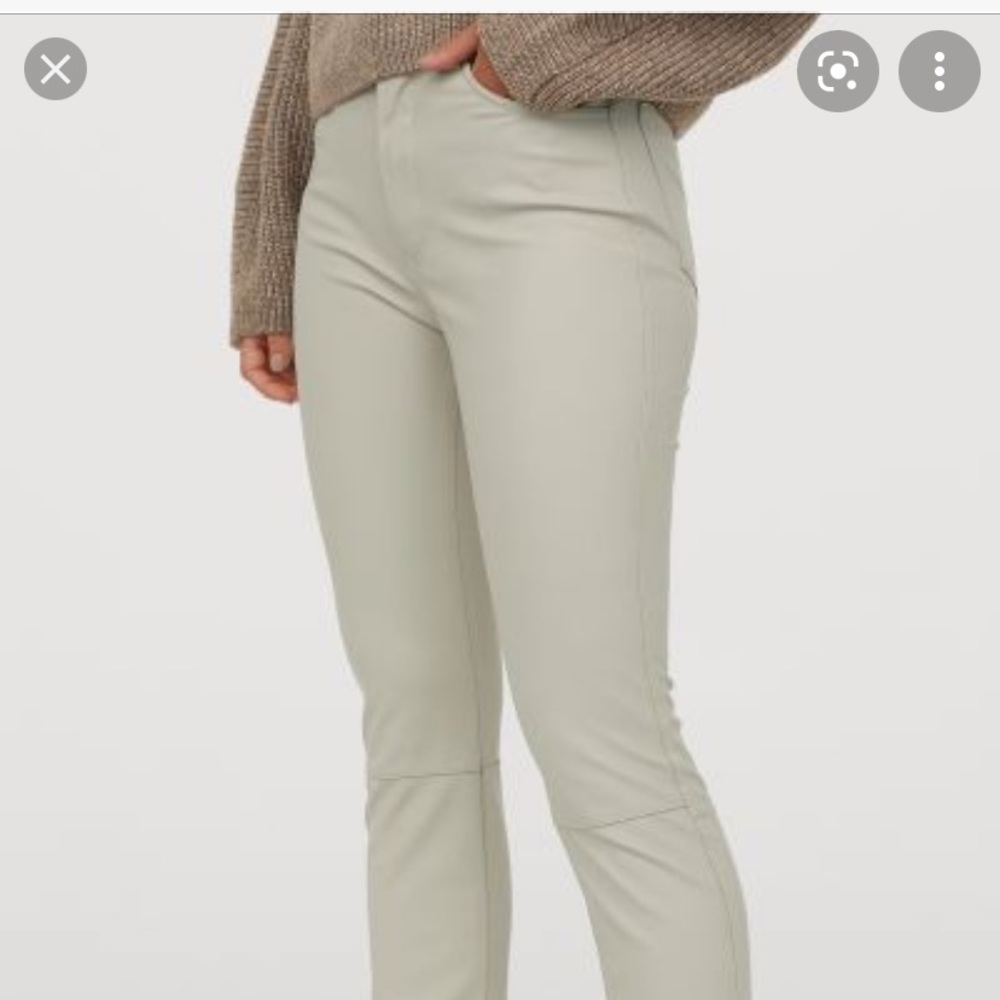 H&M Beige Faux Leather Pants Size US 6